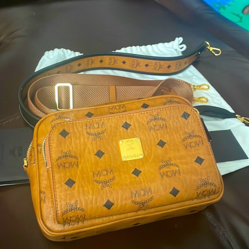 EUC MCM camera crossbody bag